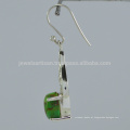 Jóias Fabricante Beautiful Green Copper Turquoise 925 Sterling Silver Earrings